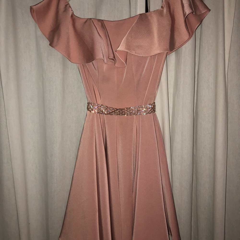 Rose Gold Silk Homecoming Dress